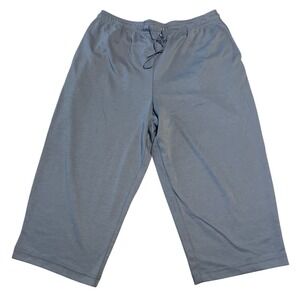 Hastings‎ & Smith Blue Capri Sweatpants Size L Cotton Blend Drawstring Waist